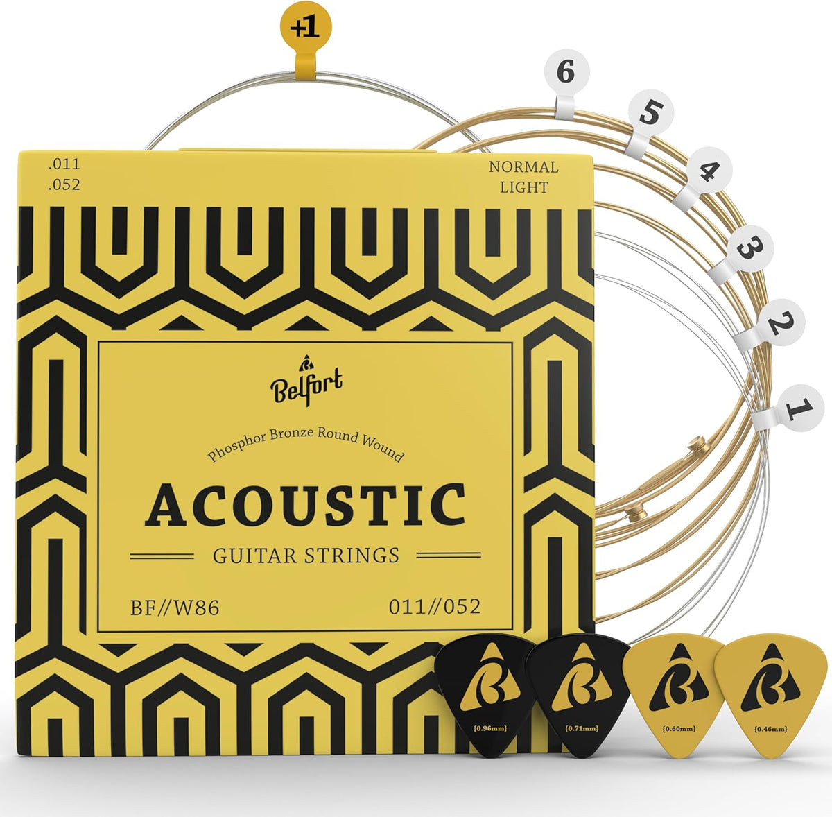 BELFORT Acoustic Guitar Strings – Phosphor Bronze 6-String Set