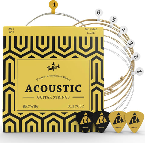 BELFORT Acoustic Guitar Strings – Phosphor Bronze 6-String Set