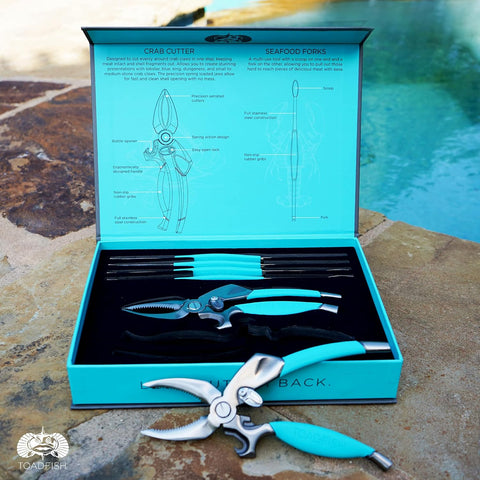 Toadfish Crab & Lobster Crackers and Tools Set, 6 Pc Stainless Steel