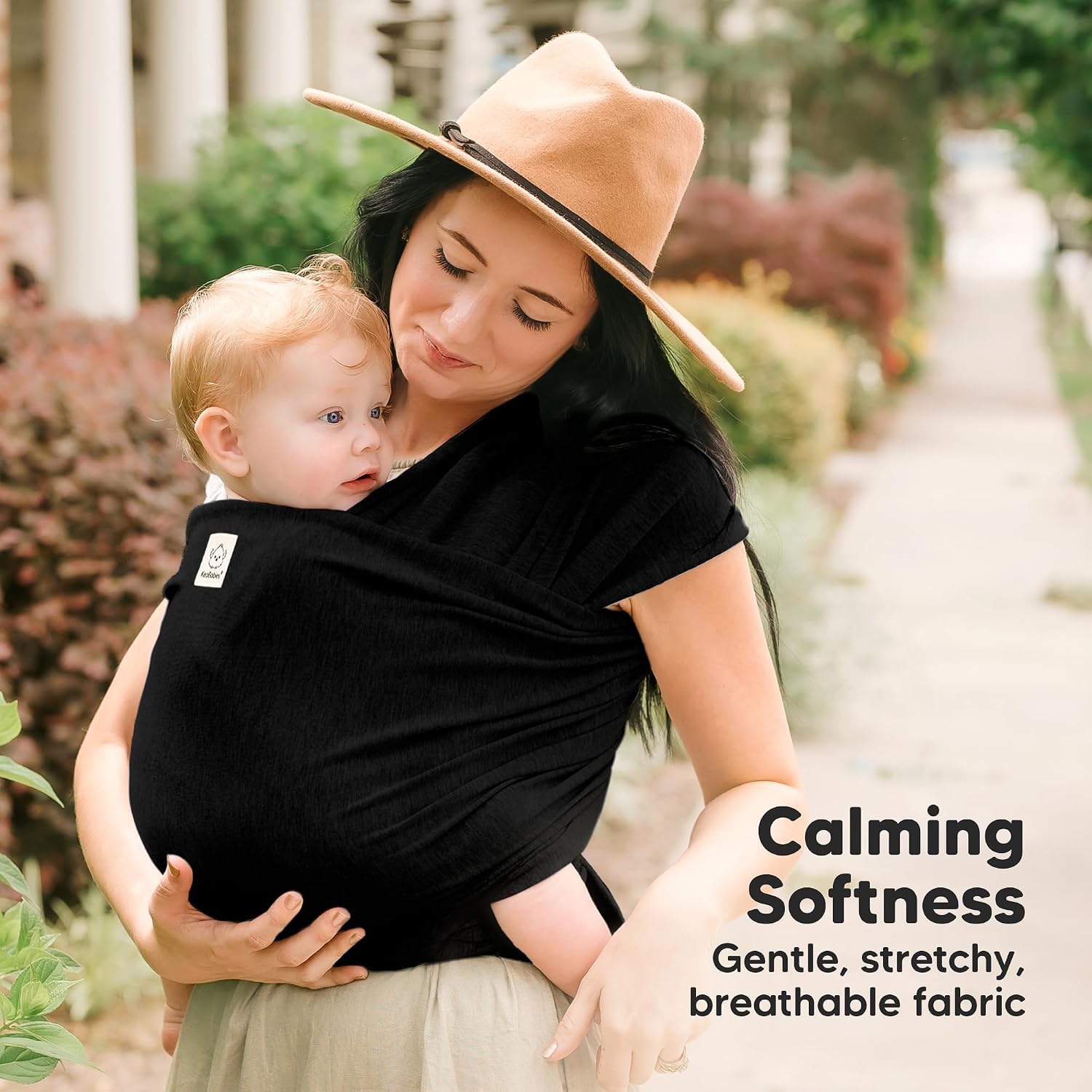KeaBabies Baby Wrap Carrier, All in 1 Original Baby Carrier (Trendy Black)