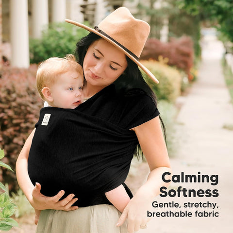 KeaBabies Baby Wrap Carrier, All in 1 Original Baby Carrier (Trendy Black)