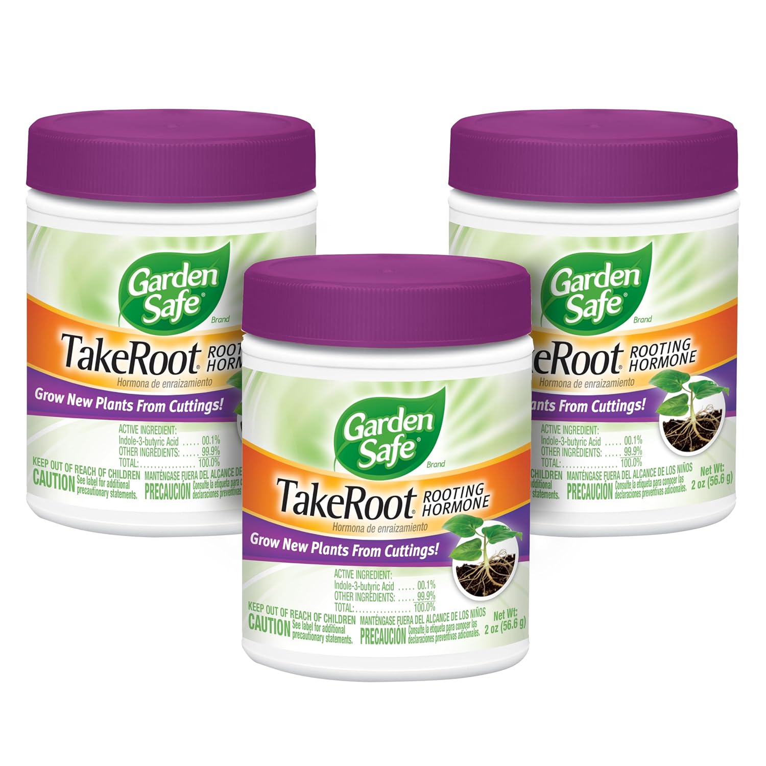 Garden Safe Take Root Rooting Hormone 2 Oz, Promotes Rooting, 3 Pack