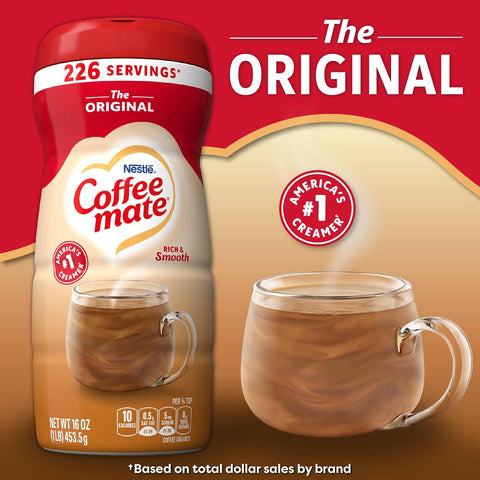 Nestle Coffee mate Coffee Creamer Original, Pack of 12 (16 Ounce) (11000443) | Powdered coffee creamer; original; kosher; gluten free; 12 x 16 oz