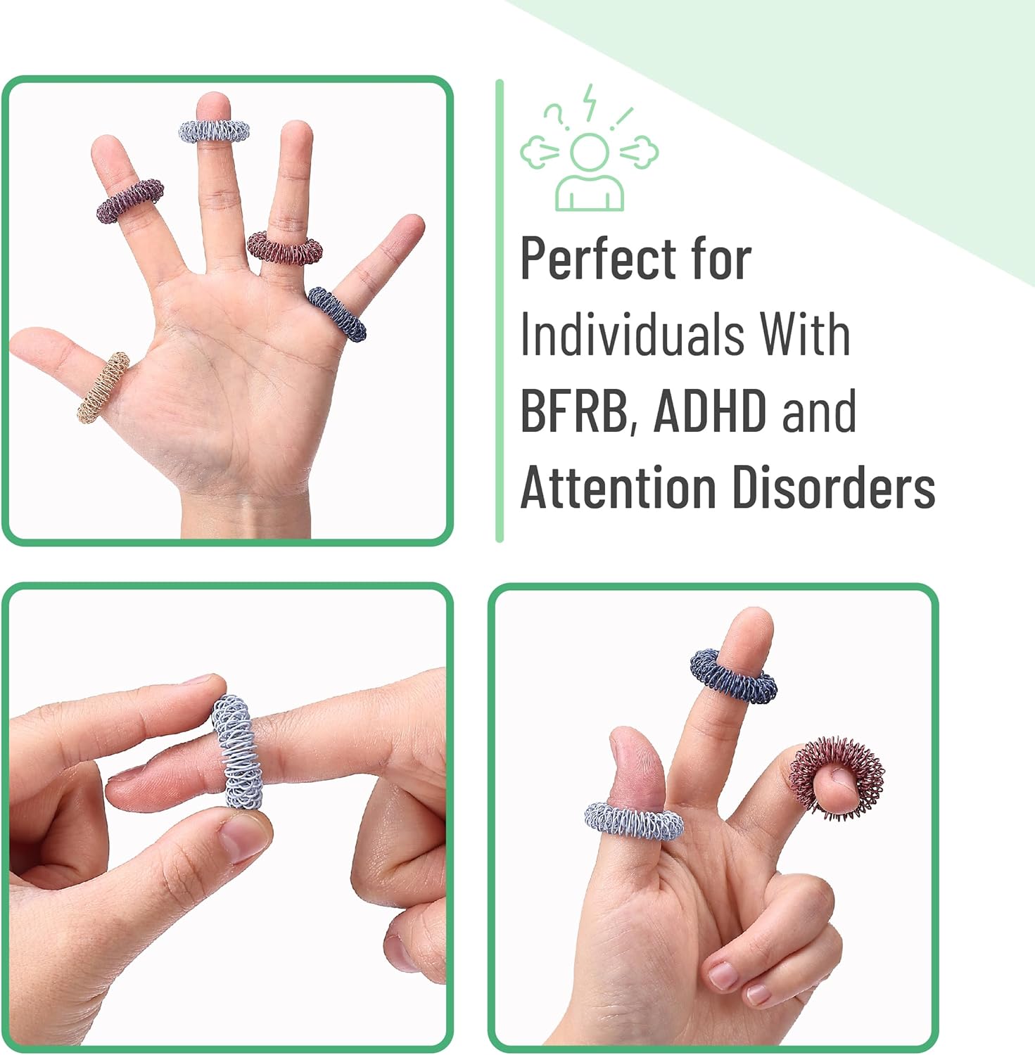 Mr. Pen- Spiky Sensory Rings, 10 Pack, Colorful