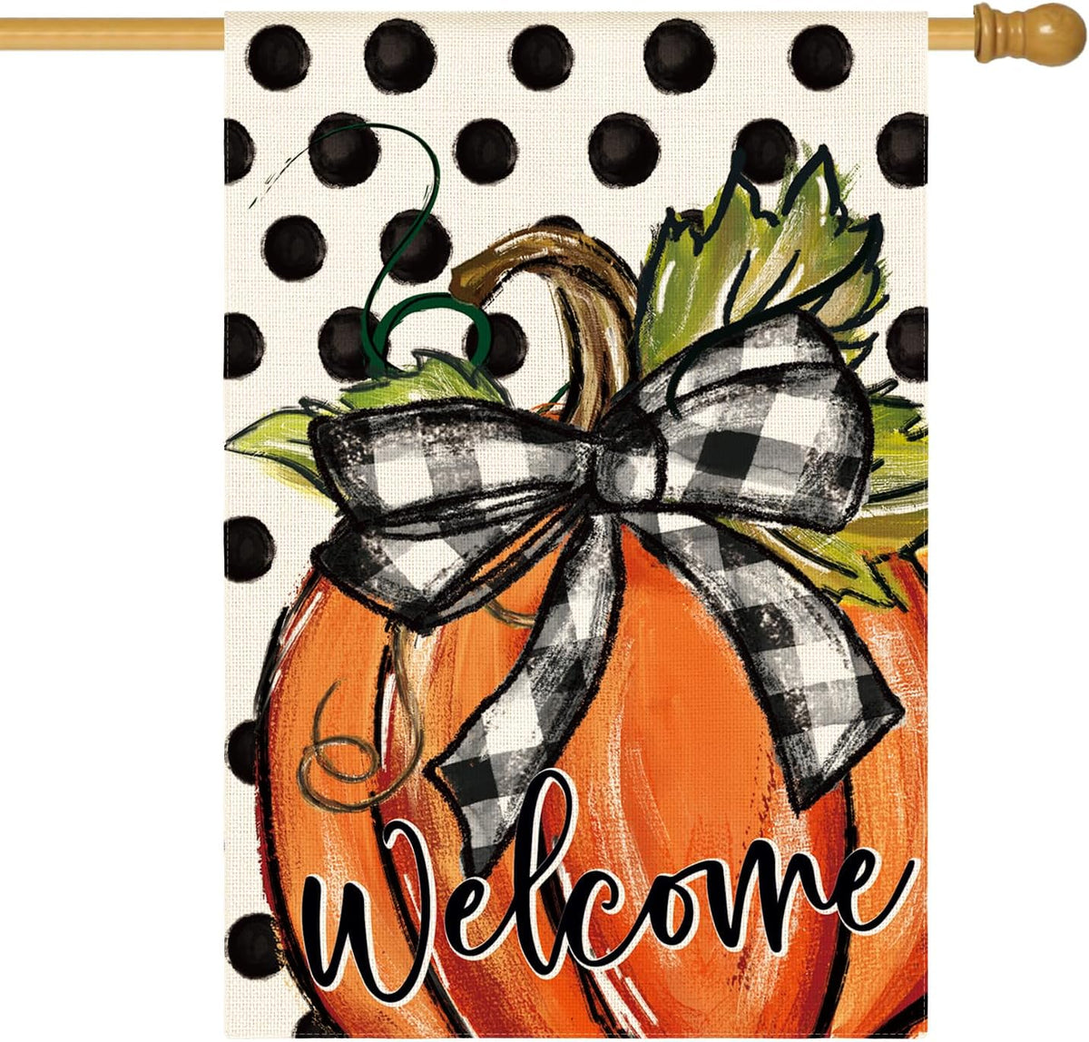 AVOIN colorlife Fall Welcome Pumpkin House Flag 28x40 Inch Outside