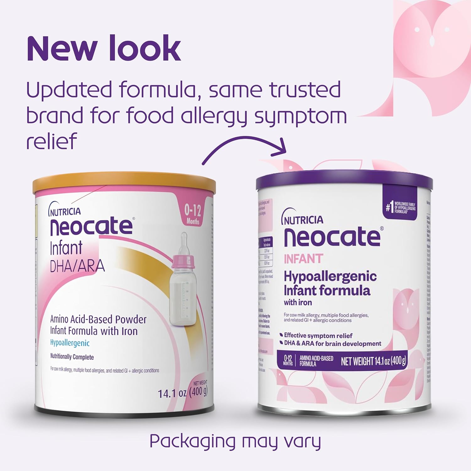 Nutricia Neocate Infant - Food Allergy Relief Hypoallergenic Baby Formula with Amino Acids - Well-Tolerated & Supports Normal Growth - Dairy-Free Infant Formula with DHA, ARA - 0-12 months - 14.1 oz