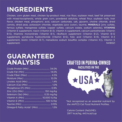 Purina ONE Natural Hairball Control Dry Cat Food, 7 lb Bag