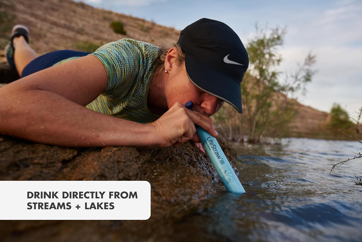 LifeStraw Personal Water Filter for Hiking, Travel and Emergency, Blue, 1PK