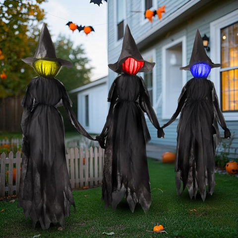 DR.DUDU 6 FT Witch Halloween Decorations Outdoor Yard Decor, Set of 3
