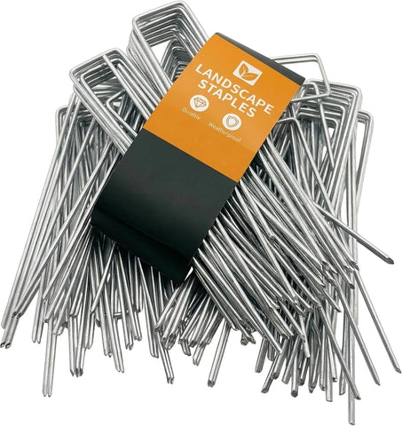 6 inch 50 Pack Landscape Staples, Tent Stakes, Plant Cover Spikes