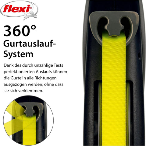 Flexi Giant Professional, Gurt, L: 10 M, Schwarz/Neon