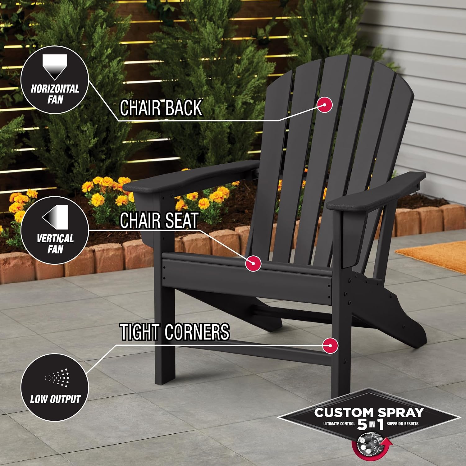 Rust-Oleum Stops Rust Custom 5-in-1 Spray Paint, Flat Black