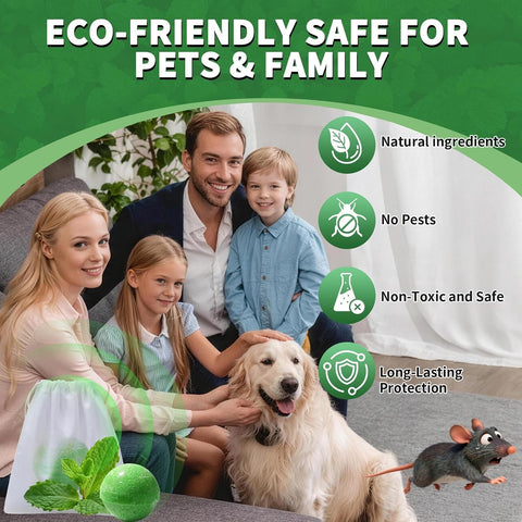 Wiiks&Wooks Mouse Rodent Repellent,32 Pack Peppermint Oil Mouse Traps for Rat Mice, Ant, Roach, Spider, Squirrel, Nature Mouse Deterrent for Indoor Outdoor Use, for Garden & Home, Family & Pet Safe