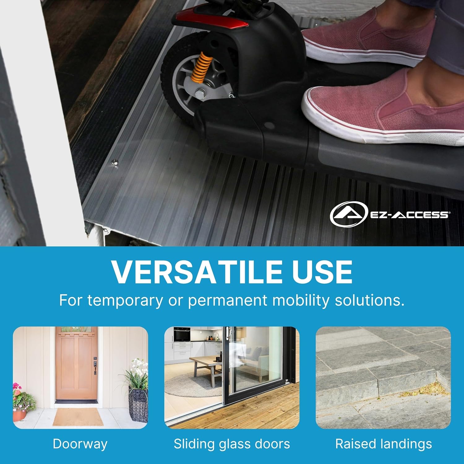 EZ-ACCESS Transitions Modular Entry Ramp, Self Supporting, Aluminum, 3 in