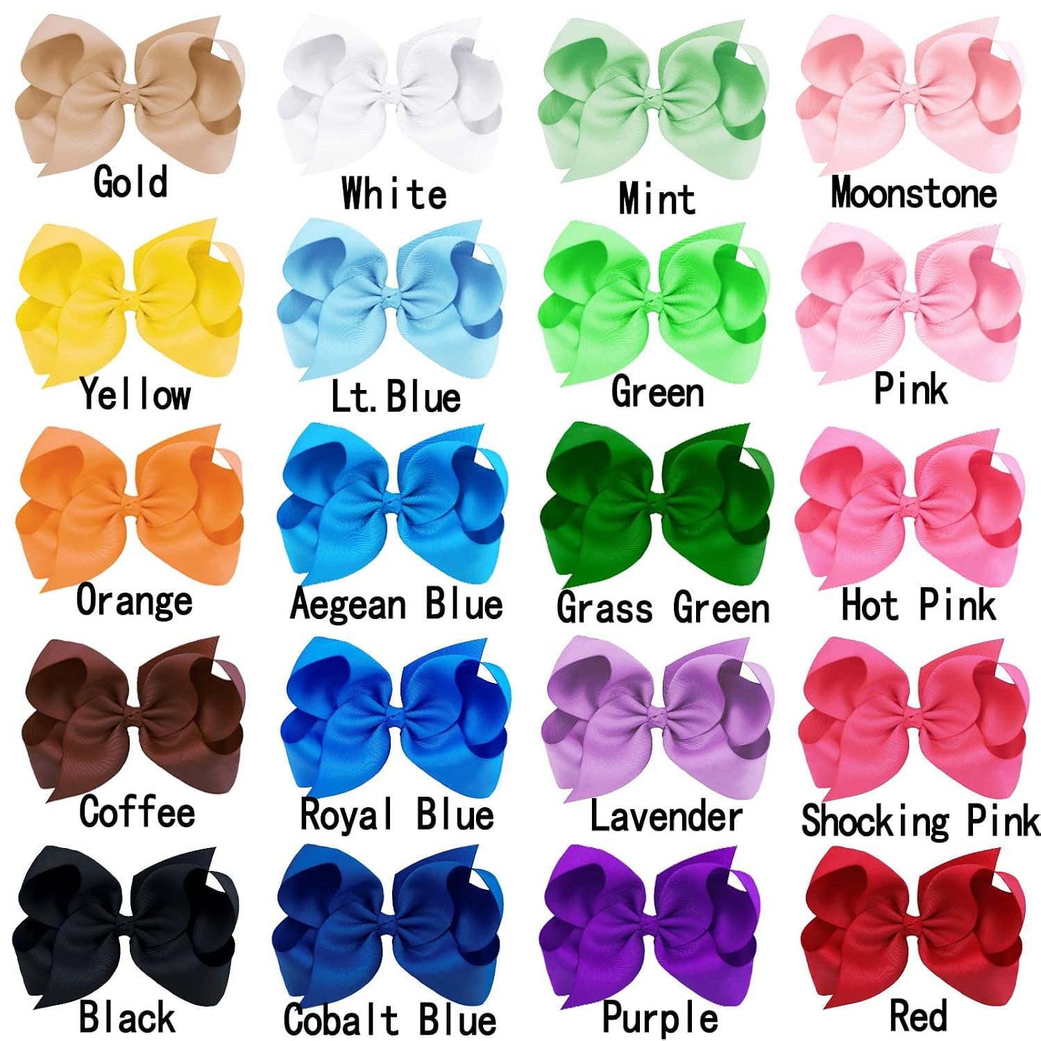 Oaoleer 40Pcs 4.5" Hair Bows Clips for Girls Tolddler Hair Accessories