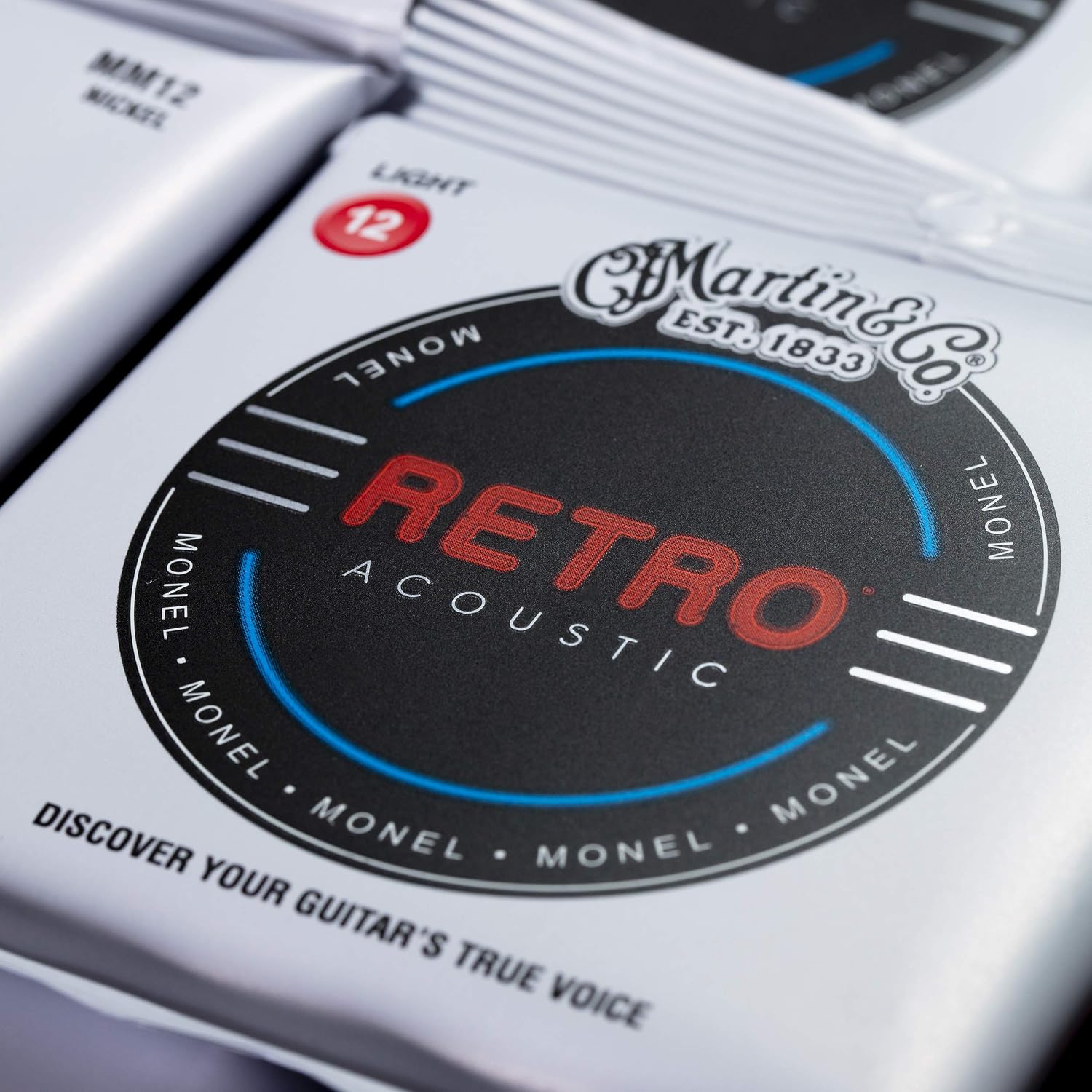 Martin Retro® Acoustic Guitar Strings – Monel, Custom Light Gauge | Warm, Natural Tone with Long Life