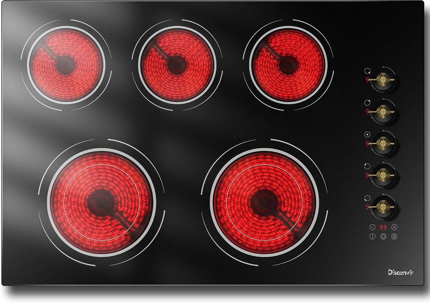 Upgraded 30" Electric Cooktop 8600W High Power Built-in 240V