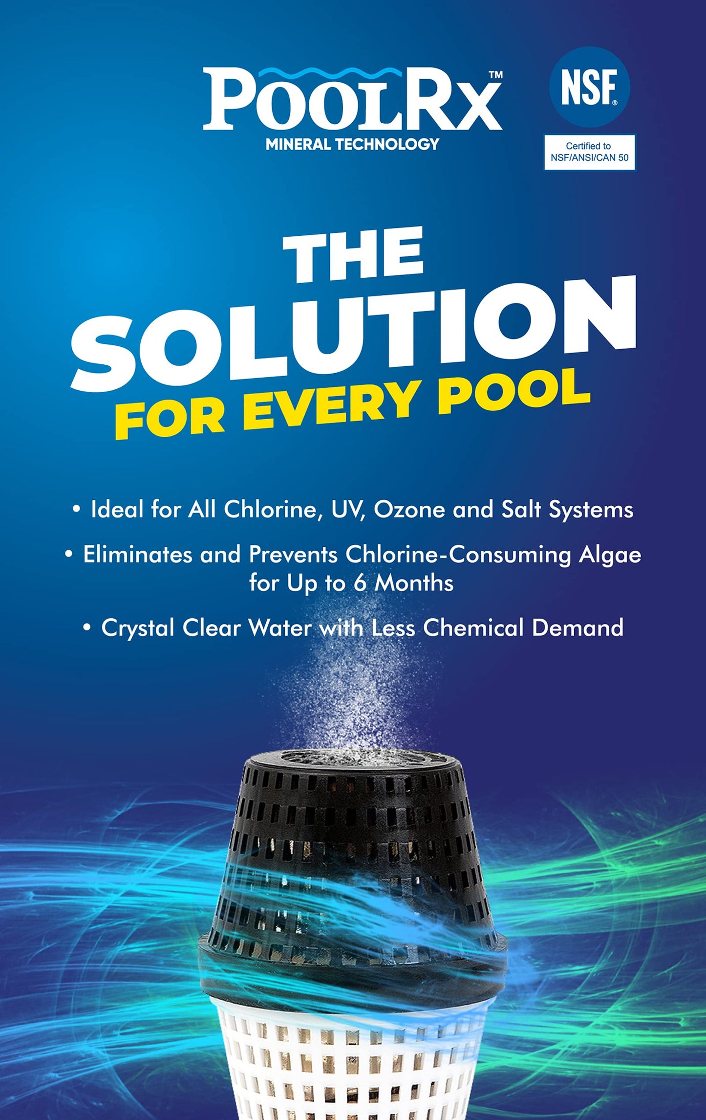 Pool RX 101066 6 Month Algaecide Treats 20k-30k gallons, Black