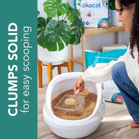 ökocat Multi-Cat Natural Wood Clumping Cat Litter, Odor Control, 26 Lbs