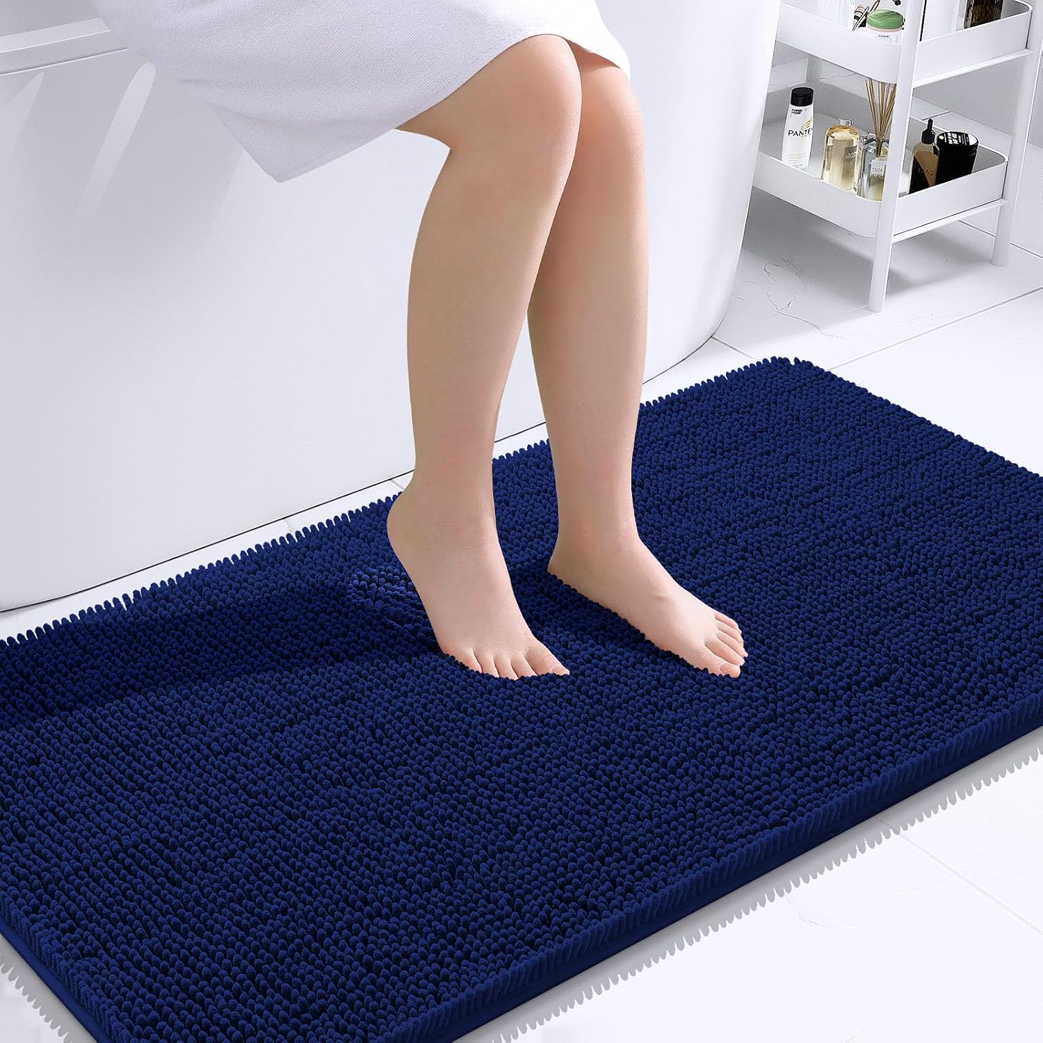 OLANLY Bathroom Runner Rugs 45x27, Extra Soft Absorbent Chenille Bath Rugs