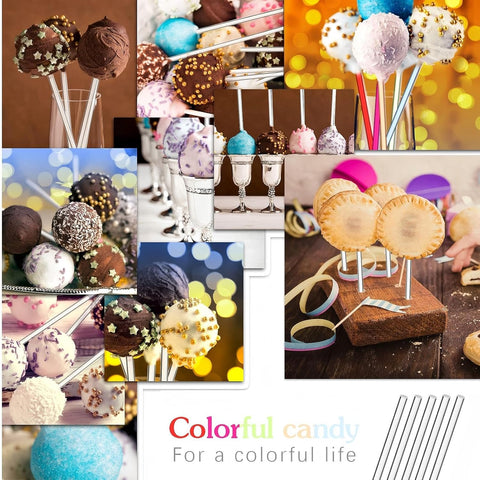 Zopeal 200 Pcs Acrylic Lollipop Stick Cake Pop Rod(6 x 0.12 Inches,Clear)
