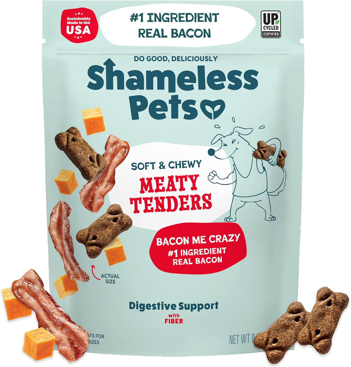 Shameless Pets Bacon Me Crazy Meaty Tenders, Soft Dog Treats, 8oz