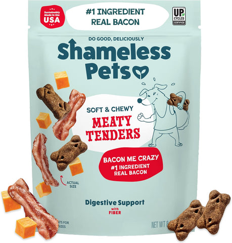 Shameless Pets Bacon Me Crazy Meaty Tenders, Soft Dog Treats, 8oz