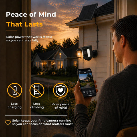 4-Pack 8W Solar Panel Chargers for Ring Cameras with 10FT Cables