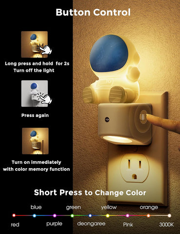 L LOHAS LED Night Light for Kids, 3D Space Night Light Plug in