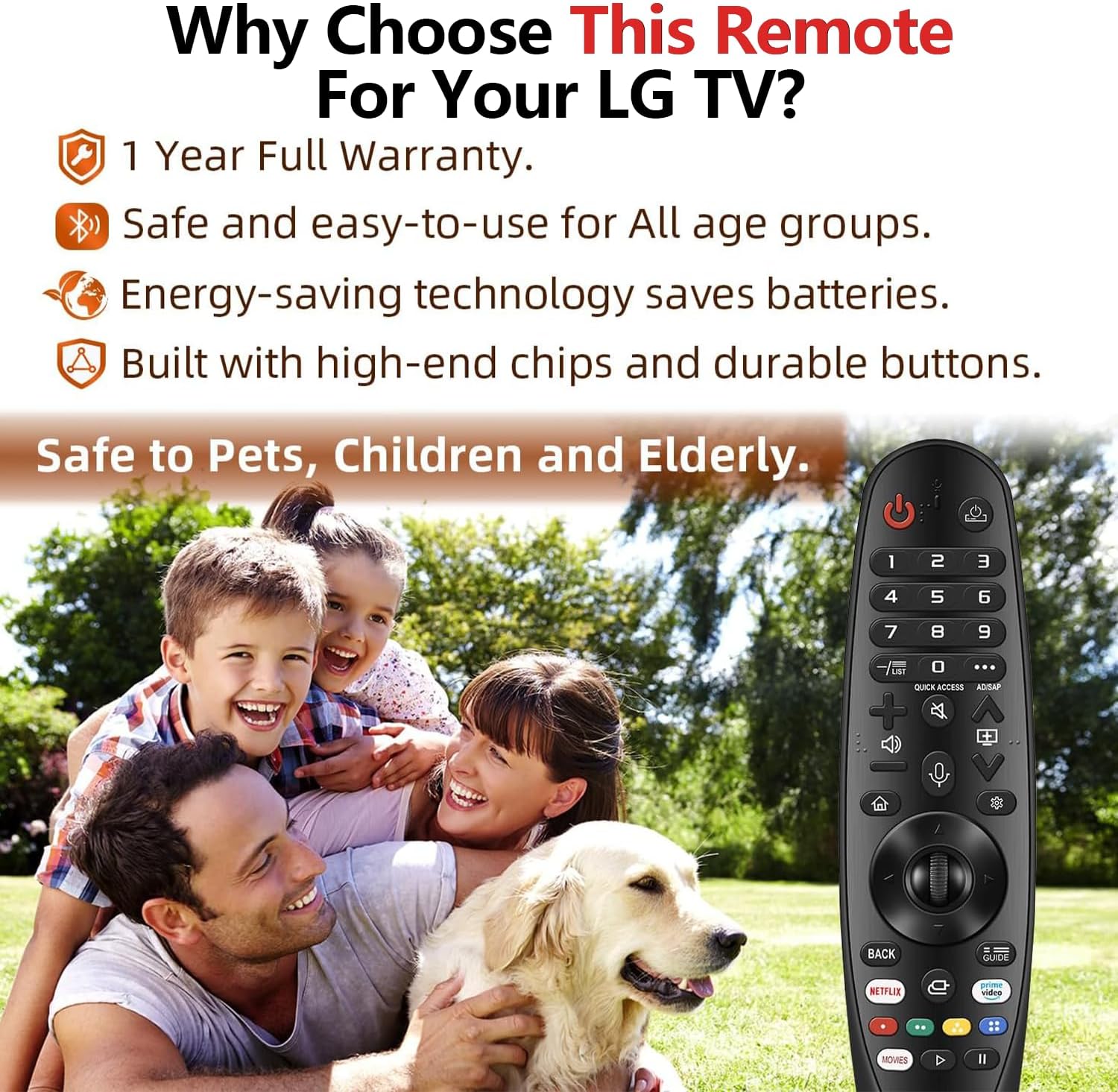 Replacement for LG Remote Control for Smart TV from 2018-2025, for Magic LG TV Remote Replacement with Voice and Pointer Function. 1-Year Warranty.