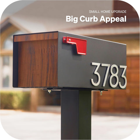 adoorn 4 Inch Mailbox Numbers - Number 2, Silver Color, Each Sold Individually, Premium Metal Self Stick Address Numbers, Weatherproof Mailbox Numbers for Outside