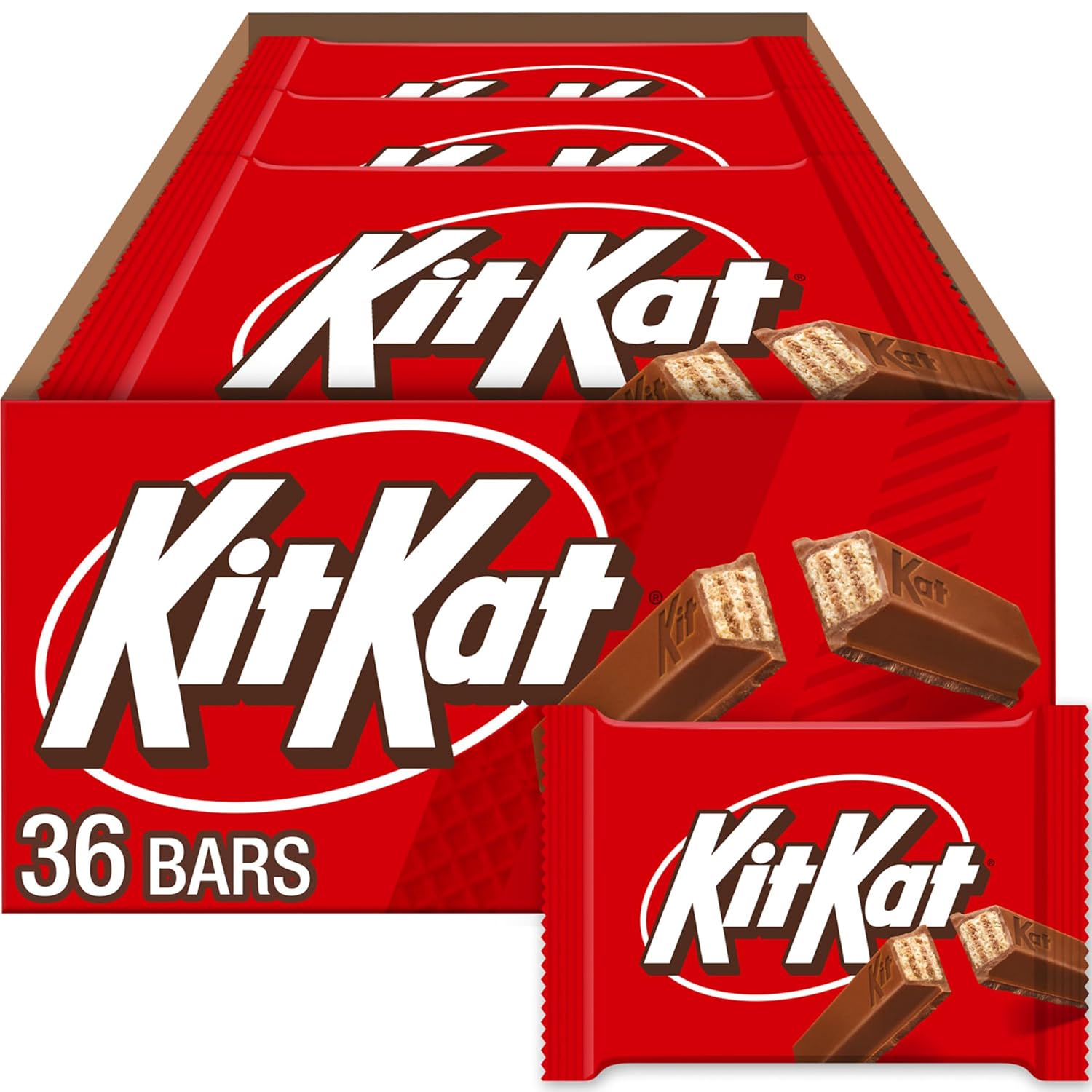 KIT KAT Milk Chocolate Wafer Candy Bars, 1.5 oz (Pack of 72)