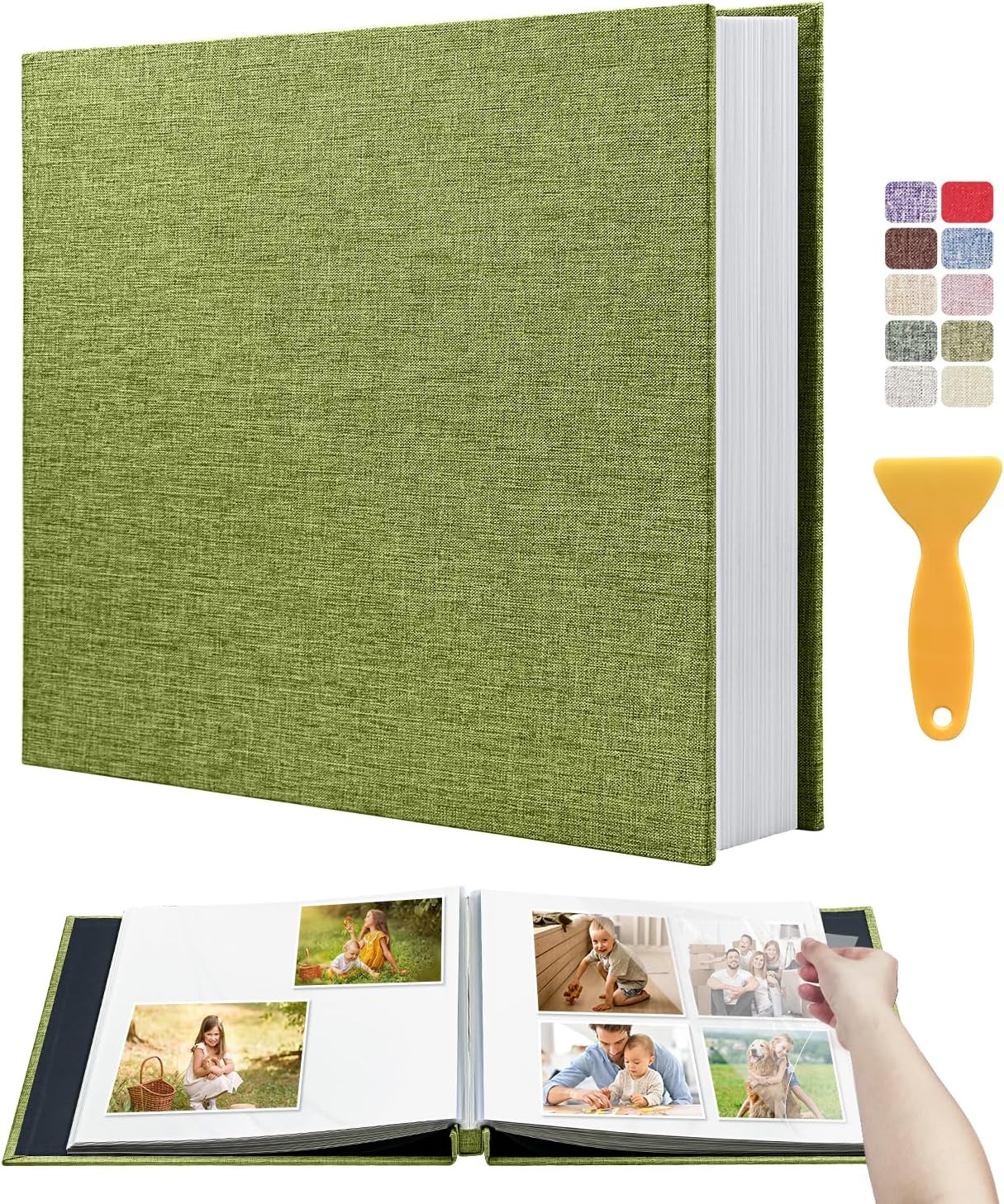 Large Photo Album Self Adhesive Scrapbook Album for 4x6 5x7 8x10 Pictures DIY Photo Book as Scrapbooking Supplies Kits, Birthday Gifts for Women Mom Wedding Baby Family Travel