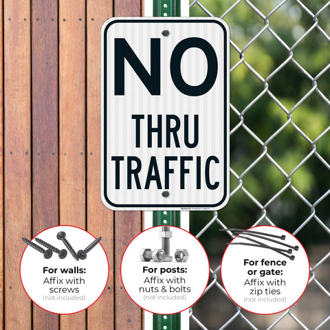 No Thru Traffic Sign,