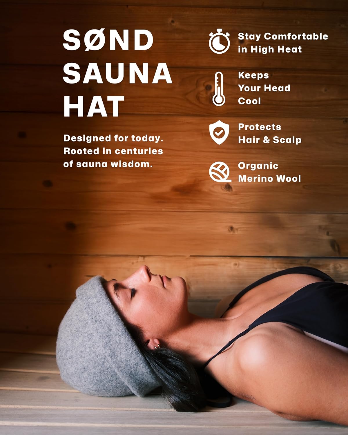 Sauna Hat – Natural Merino Wool Sauna Accessory for Heat Protection – Eco-Friendly, Lightweight & Durable