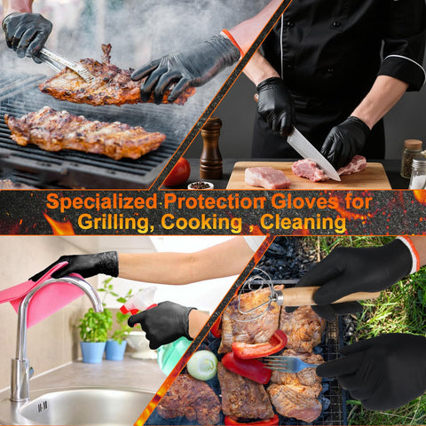ANBOSON BBQ Gloves Disposable, Heat Resistant Grilling Gloves for Cooking