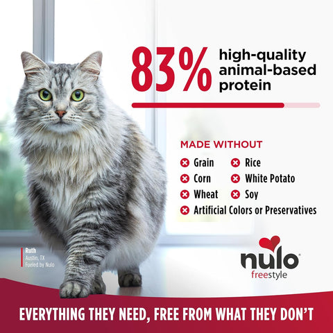 Nulo Freestyle Cat & Kitten Dry Food - Chicken & Cod Recipe, High Protein Grain Free Cat Food, Natural Kibble with Probiotics & Omega Fatty Acids, 4lb Bag