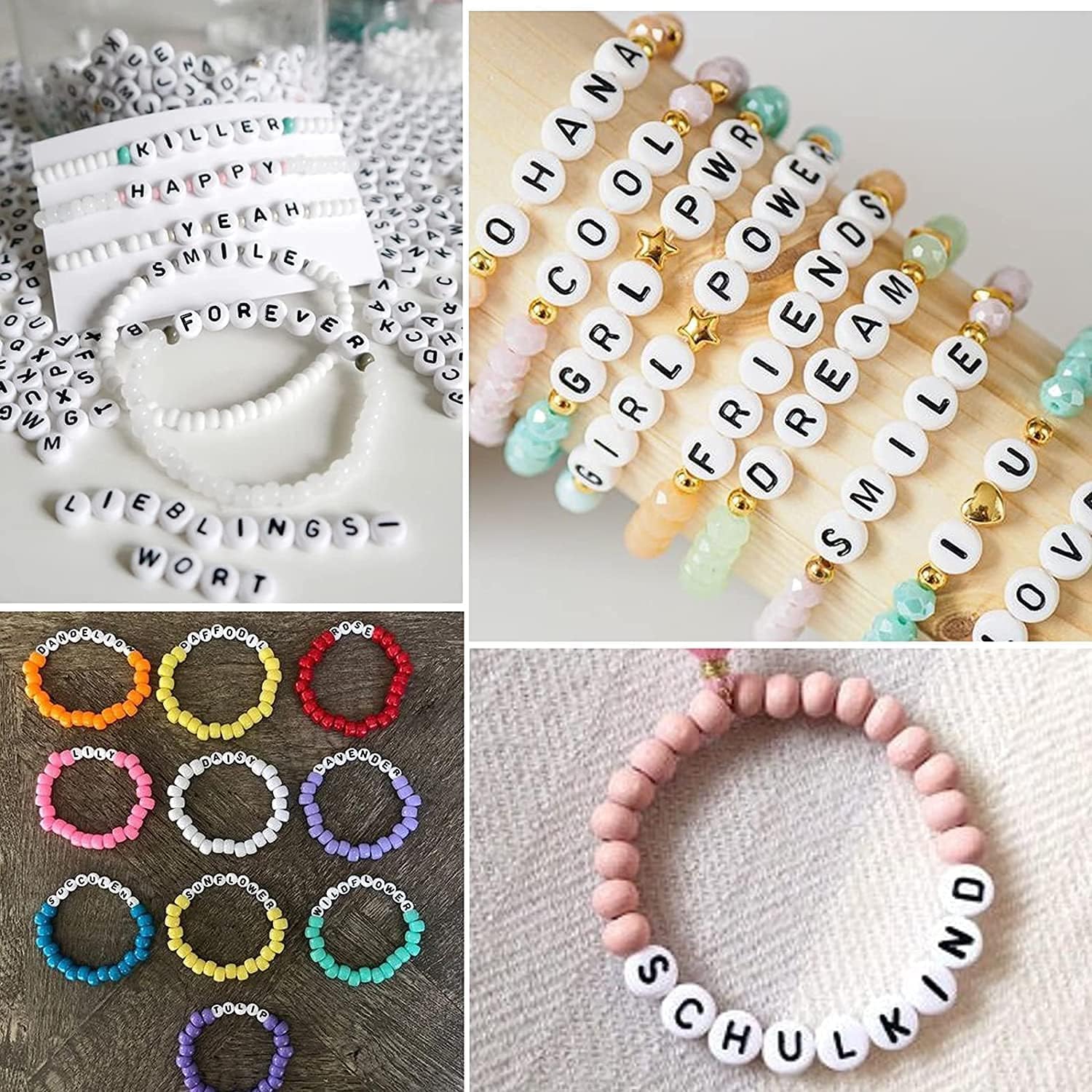 LIS HEGENSA 48Color 2000PCS Kandi Pony Beads Bracelets Jewelry Making Kits