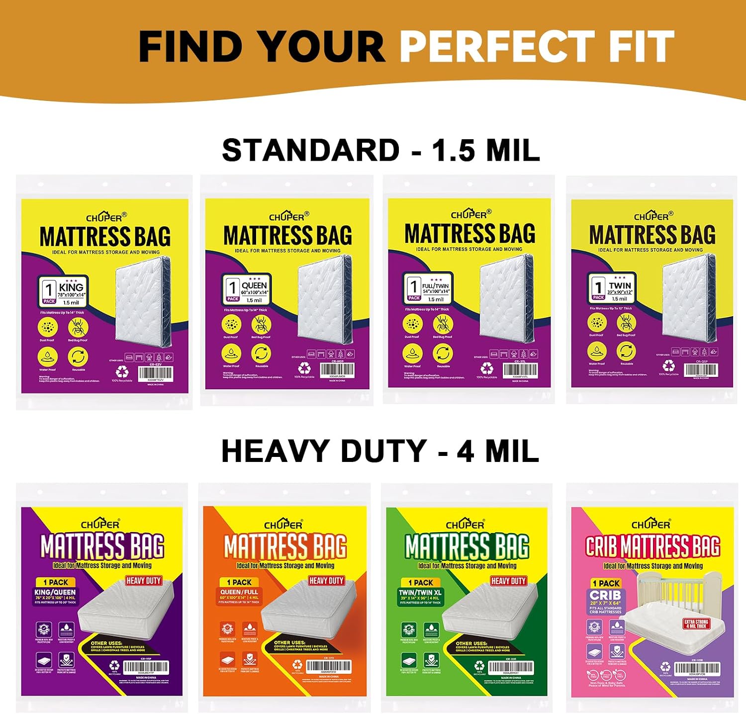 Twin Mattress Bags for Moving and Disposal – Plastic Mattress Protector for Storage,Waterproof Mattress Cover,TearResistant Mattress Wrap,Home Storage,Moving Supplies