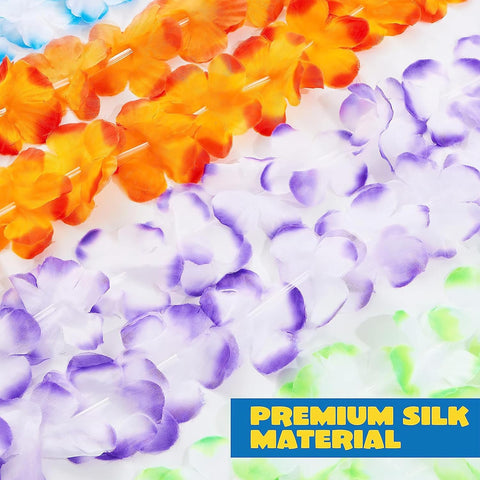 Joyin Toy 36 Counts Hawaiian Leis Bulk, Tropical Flower Lei Hawaiian Lei Beach Hawaii Luau Party Favor Decoration Packs Party Supplies(3 Dozen)