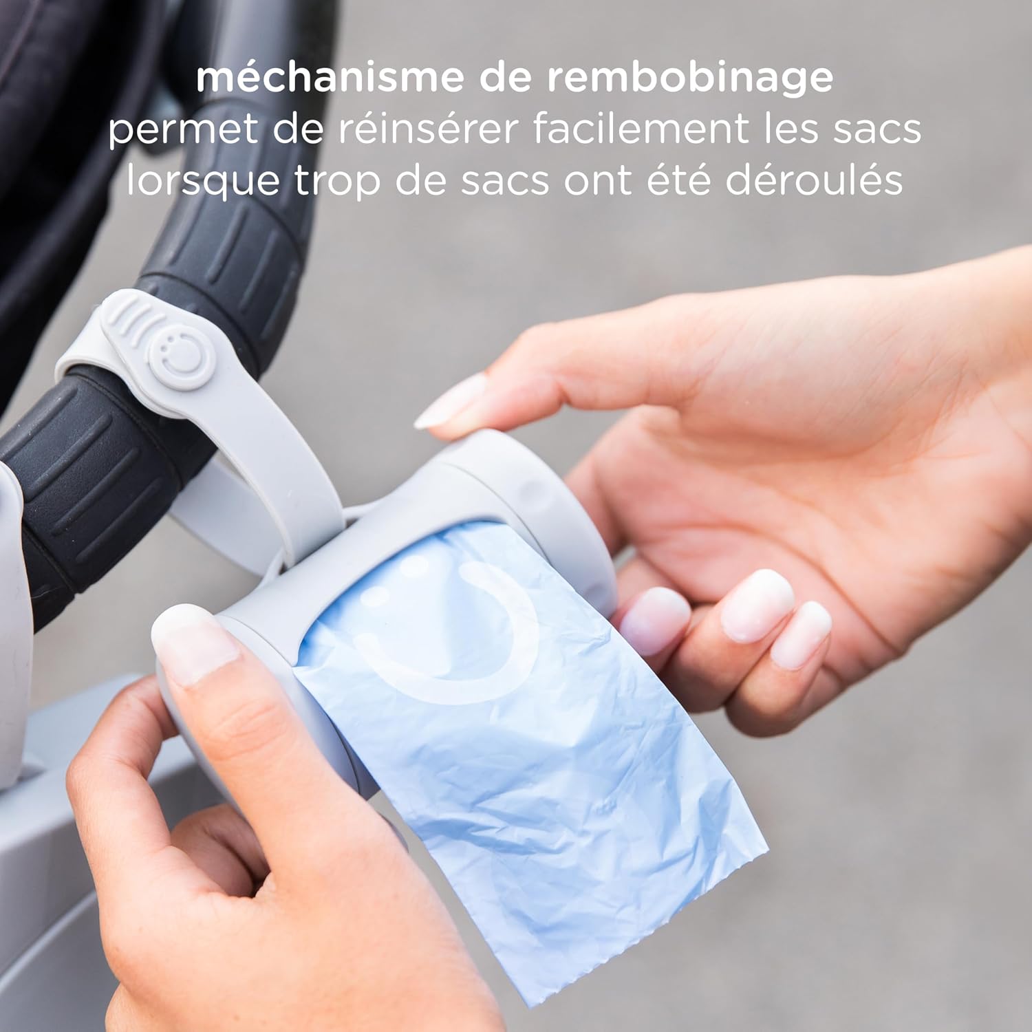 Ubbi Retractable Bag Dispenser for Diaper Bag, Gray