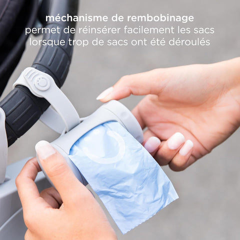 Ubbi Retractable Bag Dispenser for Diaper Bag, Gray