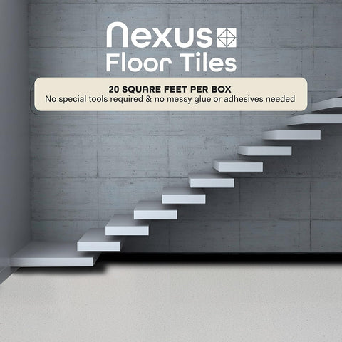 Nexus Self Adhesive 12-Inch Vinyl Floor Tiles, 20 Tiles, 12 x 12 in