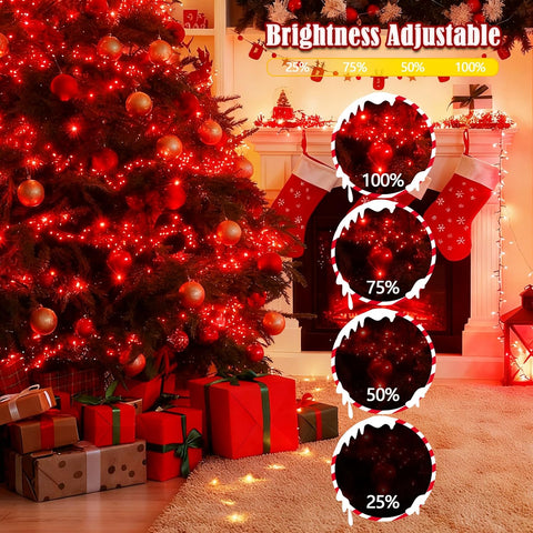 BHCLIGHT Voice Control 88Ft 240LED Christmas String Lights with Remote, Red