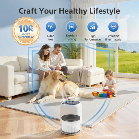 3 Pack DH-JH12 Replacement Filter for VOOPNU DH-JH12 Air Purifier, White