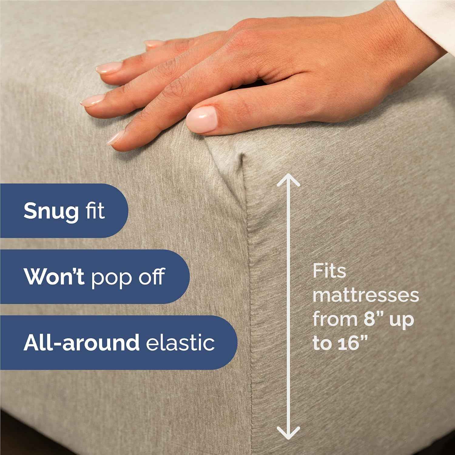 Full Size 4 Piece Sheet Set - Breathable & Cooling Sheets - Heathered Beige