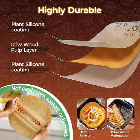 Ctizne 420PCS Air Fryer Liners Disposable for 6.5" Square Air Fryers
