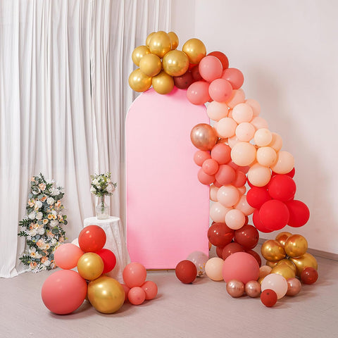 Peomeise 5FT Wedding Arch Cover，Pink Arch Backdrop Cover Stretchy Spandex Backdrop Stand Covers for Birthday Party Ceremony Banquet Decor(60" L x 31.2" W)
