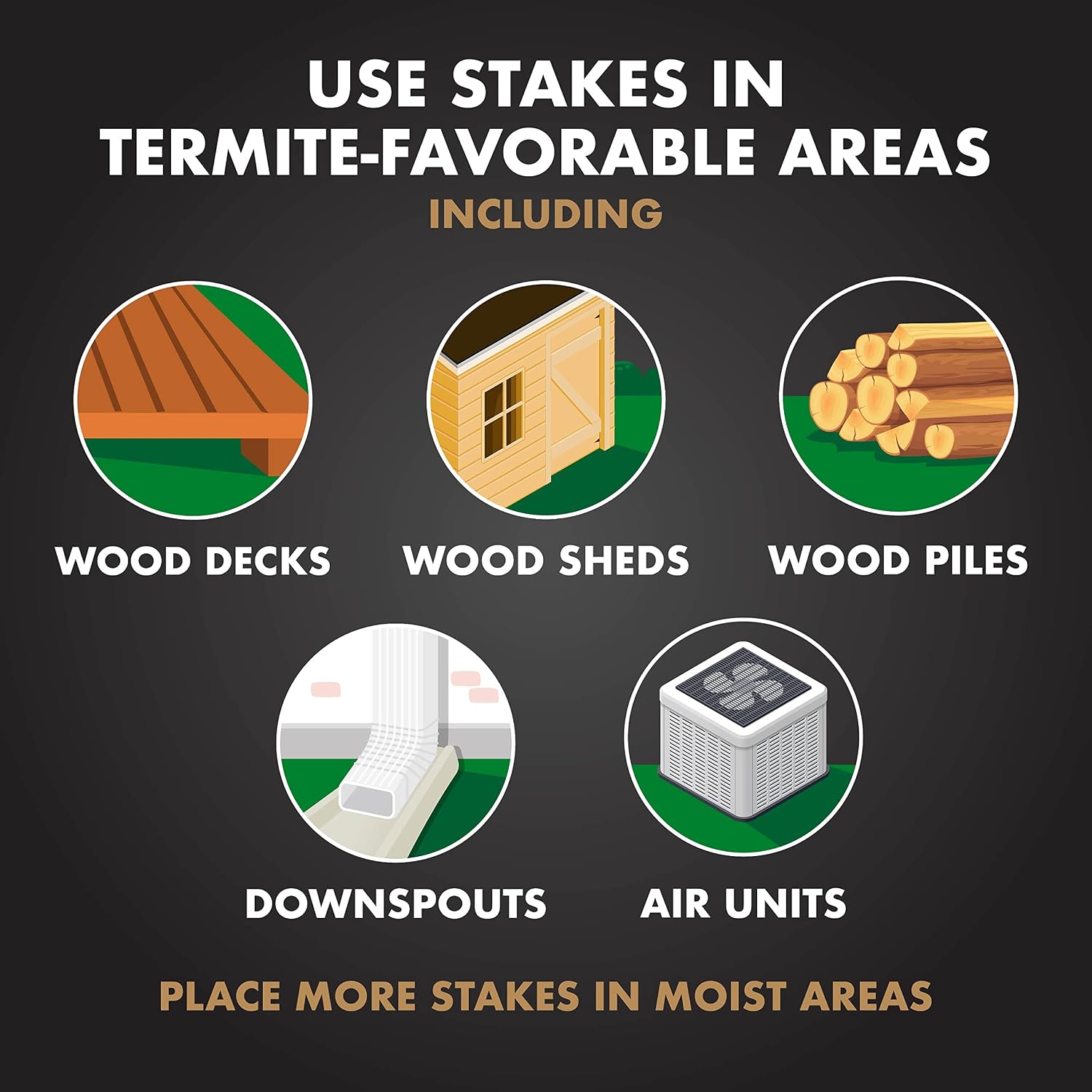 Spectracide Terminate Termite Detection & Killing Replacement Stakes, 5 Ct