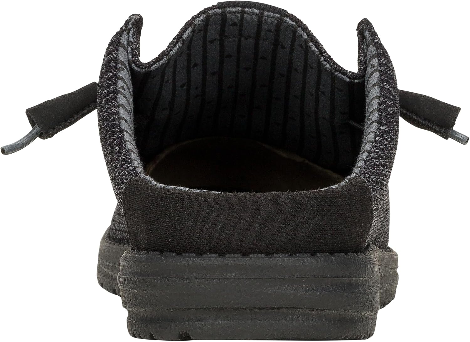 HEYDUDE Men's Wally Slip Stretch Canvas Mule, Black, Size 14